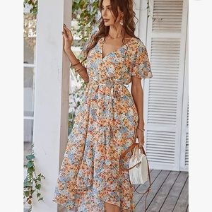 Pretty Garden brand spring dress Large. Flower print